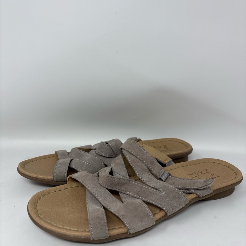 Naturalizer Winda Neutral Leather Strappy Comfort Flat Sandals Women US 7